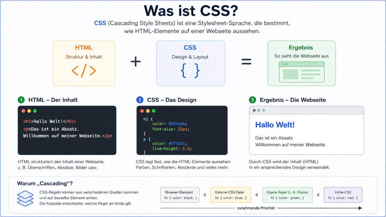 Was ist CSS? Cascading Style Sheets einfach erklärt [2026] - Webnumerus